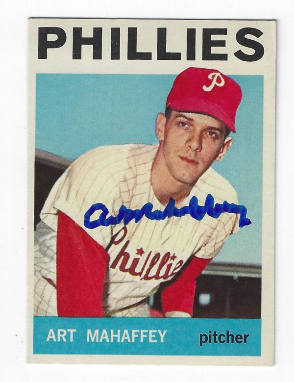 Autographed ART MAHAFFEY 1964 Topps Card