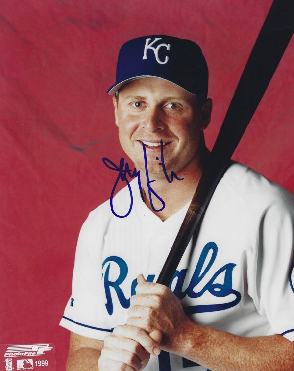 AUTOGRAPHED JEREMY GIAMBI 8x10 Kansas City Royals photo