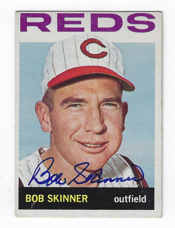Autographed BOB SKINNER Cincinnati Reds 1964 Topps Card