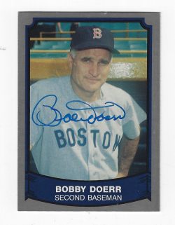 Signed  BOBBY DOERR Boston Red Sox 1989 Pacific Legends Card #150