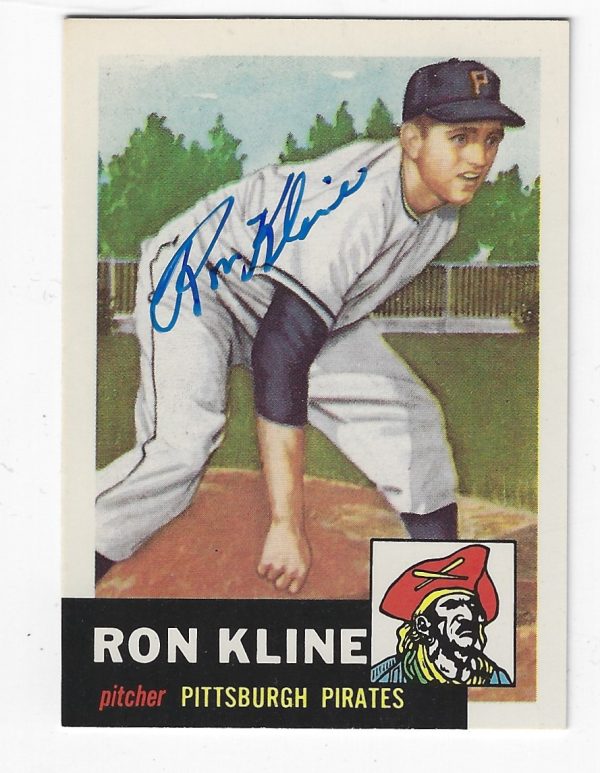 Autographed RON KLINE 1953 Topps Archives Card
