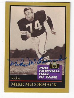 Autographed MIKE MCCORMACK Cleveland Browns 1991 Enor Football card