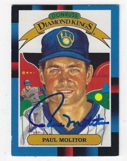 Autographed PAUL MOLITOR Milwaukee Brewers 1987 Donruss Diamond King