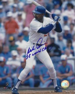 AUTOGRAPHED MIKE DAVIS "88 World Champs" 8x10 Los Angeles Dodgers photo