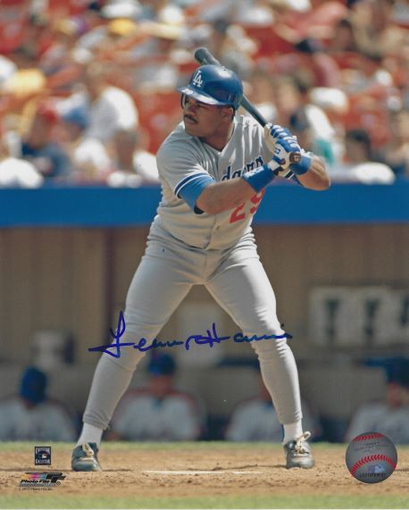 AUTOGRAPHED LENNY HARRIS 8x10 Los Angeles Dodgers photo Main Line
