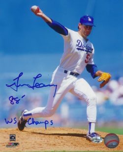AUTOGRAPHED TIM LEARY "88 WS Champs" 8x10 Los Angeles Dodgers photo