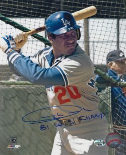 AUTOGRAPHED CANDY MALDONADO "81 WS Champs" 8x10 Los Angeles Dodgers photo