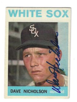 Autographed DAVE NICHOLSON Chicago White Sox 1964 Topps Card