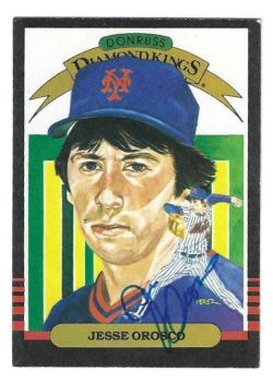 Autographed JESSE OROSCO New York Mets 1985 Donruss Diamond King