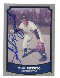 Signed  PHIL RIZZUTO New York Yankees 1988 Pacific Legends Card