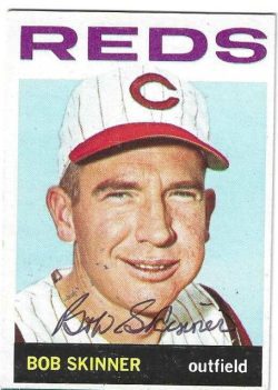 Autographed BOB SKINNER Cincinnati Reds 1964 Topps Card