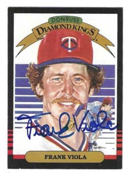 Autographed FRANK VIOLA Minnesota Twins 1985 Donruss Diamond King