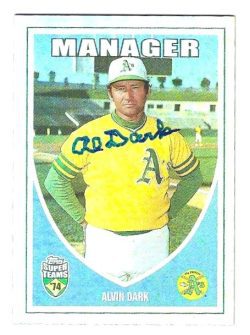 Autographed AL DARK Oakland A's 2002 TOPPS SUPER TEAMS CARD
