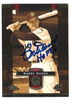 Autographed BOBBY DOERR Boston Red Sox 2003 Upper Deck Sweet Spot Classic Card