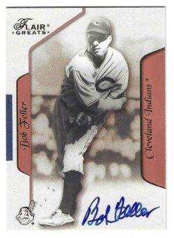 Autographed BOB FELLER Cleveland Indians 2003 FLEER FLAIR GREATS CARD