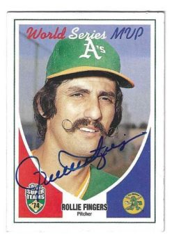 Autographed ROLLIE FINGERS Oakland A's 2002 TOPPS SUPER TEAMS CARD
