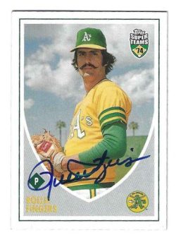 Autographed ROLLIE FINGERS Oakland A's 2002 TOPPS SUPER TEAMS CARD
