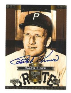 Autographed RALPH KINER Pittsburgh Pirates 2003 Upper Deck Sweet Spot Classic Card