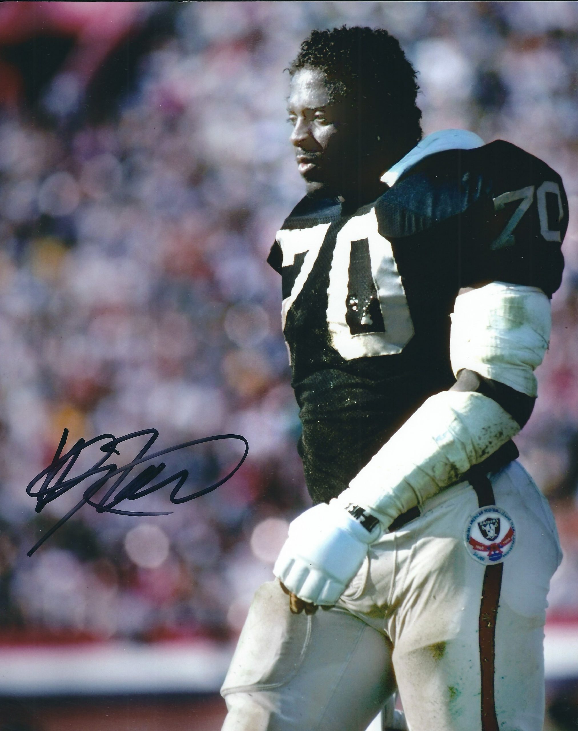 Autographed HENRY LAWRENCE 8x10 Oakland Raiders photo Main Line