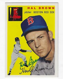 Autographed HAL BROWN 1954 Topps Archive card