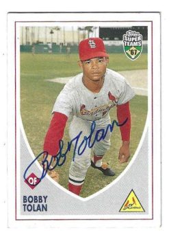Autographed BOB TOLAN St. Louis Cardinals 2002 TOPPS SUPER TEAMS CARD
