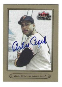 Autographed ORLANDO CEPEDA San Francisco Giants 2002 Fleer Fall Classic Card
