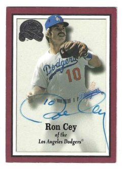 Autographed RON CEY Los Angeles Dodgers 2000 FLEER GREATS of the GAME CARD