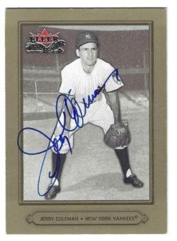 Autographed JERRY COLEMAN New York Yankees 2002 Fleer Fall Classic Card