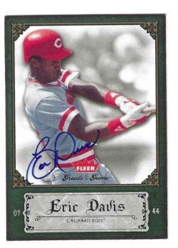 Autographed ERIC DAVIS Cincinnati Reds 2006 FLEER GREATS of the GAME CARD