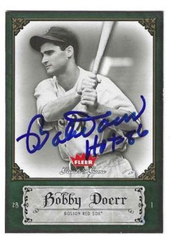 Autographed BOBBY DOERR Boston Red Sox 2006 FLEER GREATS of the GAME CARD