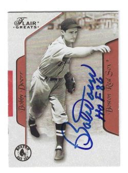 Autographed BOBBY DOERR Boston Red Sox 2003 FLEER FLAIR GREATS CARD