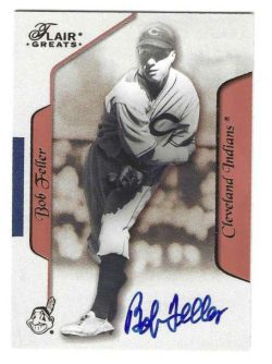 Autographed BOB FELLER Cleveland Indians 2003 FLEER FLAIR GREATS CARD
