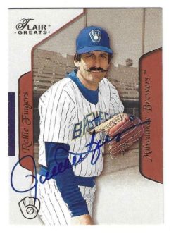 Autographed ROLLIE FINGERS Milwaukee Brewers 2003 FLEER FLAIR GREATS CARD