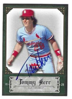Autographed TOMMY HERR St. Louis Cardinals 2006 FLEER GREATS of the GAME CARD