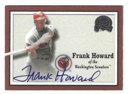 Autographed FRANK HOWARD Washington Senators 2000 FLEER GREATS of the GAME CARD