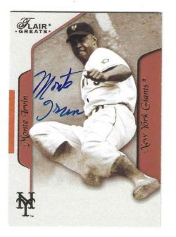 Autographed MONTE IRVIN New York Giants 2003 FLEER FLAIR GREATS CARD