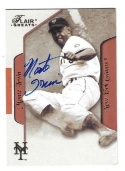 Autographed MONTE IRVIN New York Giants 2003 FLEER FLAIR GREATS CARD