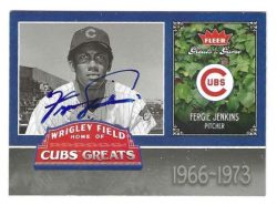 Autographed FERGIE JENKINS 2006 FLEER GREATS of the GAME CARD