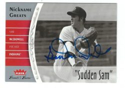 Autographed SAM MCDOWELL Cleveland Indians 2006 FLEER GREATS of the GAME CARD