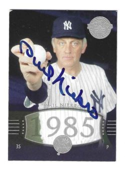 Autographed PHIL NIEKRO New York Yankees 2004 Upper Deck Timeless Teams Card