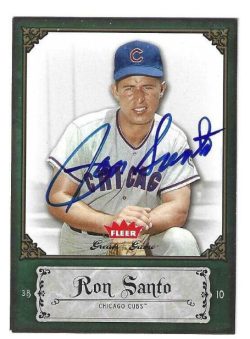 Autographed RON SANTO Chicago Cubs 2006 FLEER GREATS of the GAME CARD
