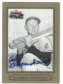 Autographed RED SCHOENDIENST Milwaukee Braves 2002 FLEER FALL CLASSIC CARD