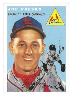 Autographed JOE PRESKO St. Louis Cardinals 1954 Topps Archive card