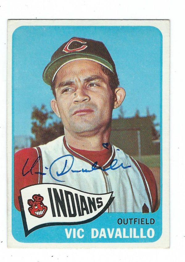 Autographed VIC DAVALILLO 1965 Topps Card