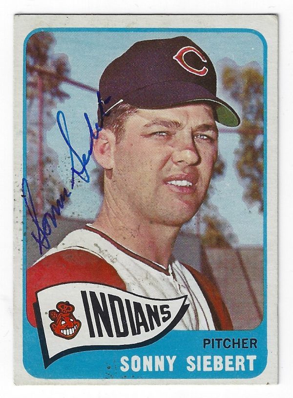 Autographed  SONNY SIEBERT 1965 Topps Card
