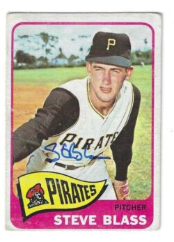 Autographed STEVE BLASS Pittsburgh Pirates 1965 Topps Card