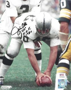 Autographed  JIM OTTO "HOF 1980" 8X10 Oakland Raiders photo PSA/DNA