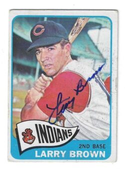 Autographed LARRY BROWN Cleveland Indians 1965 Topps Card