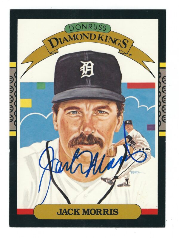 Autographed  Jack Morris 1987 5x7 Donruss Diamond King