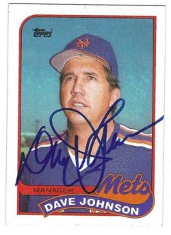 Auotgraphed Davey Johnson New York Mets 1989 Topps Card
